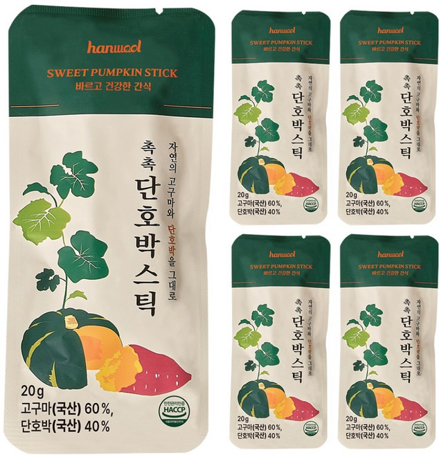 촉촉 단호박스틱, 5개, 20g