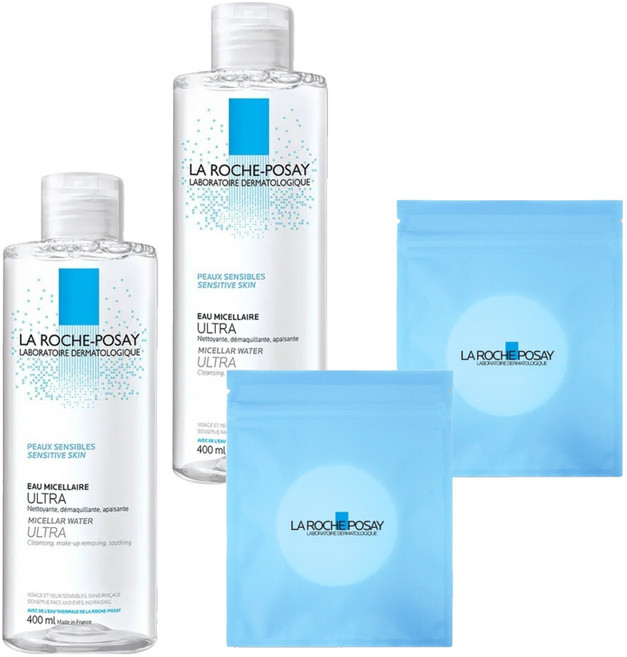 라로슈포제 미셀라워터 울트라 센시티브 + 화장솜 30매 세트, 400ml, 2개