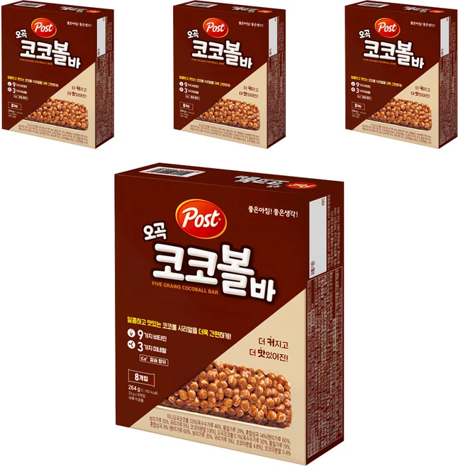 포스트 오곡 코코볼바, 264g, 4개 - 쿠팡