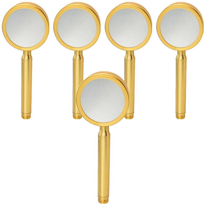 제이스홈 알루미늄 고압절수 샤워기 헤드 JSH007, 5개, 퓨어골드