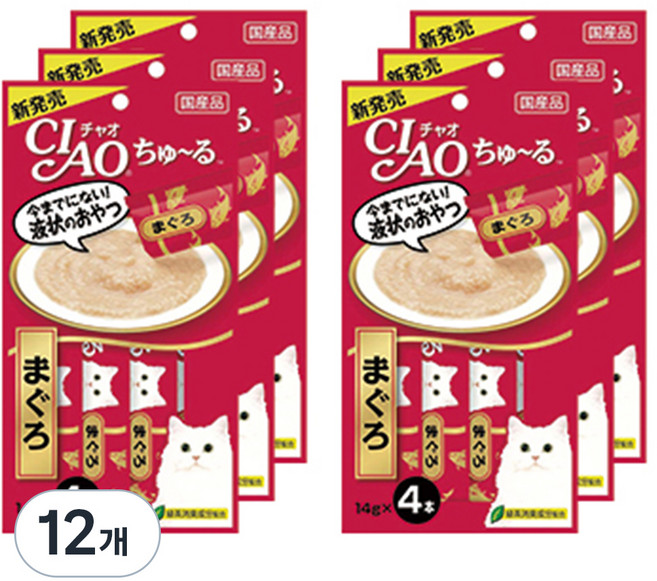 챠오츄르 고양이 짜먹는 간식, 참치, 56g, 12개