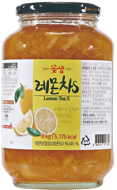 꽃샘 레몬차S, 2kg, 1개