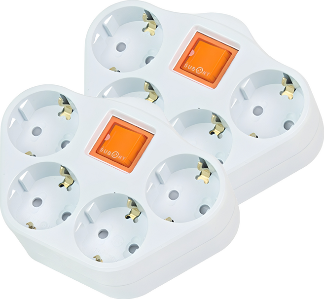 써보니 스위치 멀티탭 4구, 혼합색상, 2개