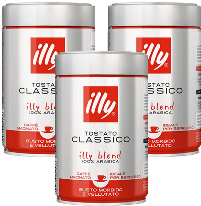 illy 意利 中度研磨咖啡, 義式濃縮(精選), 250g, 3個