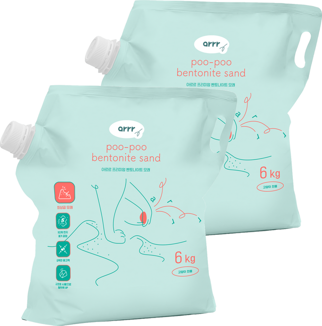 동원아르르 응고형 프리미엄 벤토나이트 고양이 모래, 6kg, 2개