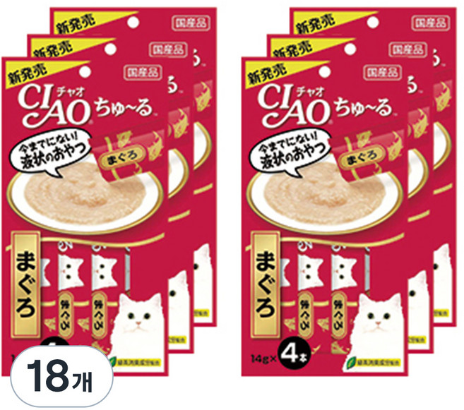 챠오츄르 고양이 짜먹는 간식, 참치, 14g, 72개