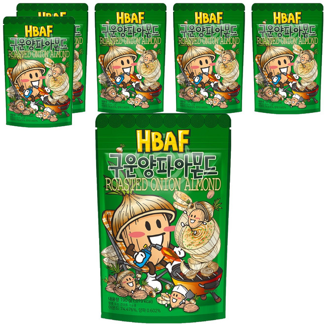 HBAF 杏仁果 烤洋蔥味, 190g, 6包