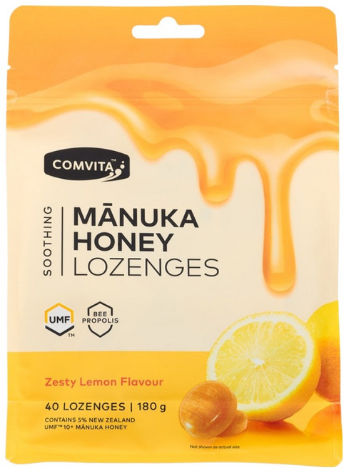 콤비타 UMF 10플러스 마누카꿀 로젠지 프로폴리스 레몬 사탕, 180g, 1개