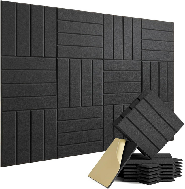 Delirium 家用 電影院 工作室 玄關門 隔音 吸音材 黏貼式 300 x 300 x 9 mm, 黑色, 12個