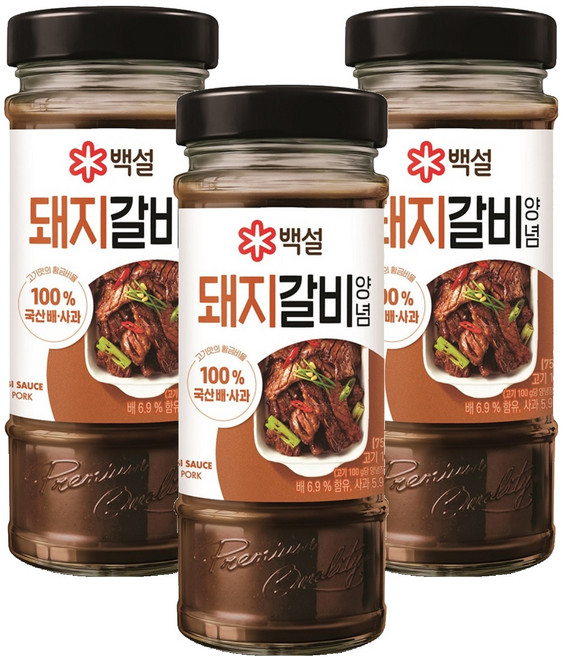 백설 돼지갈비양념, 500g, 3개
