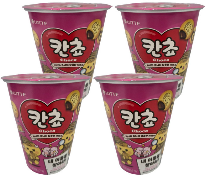 롯데웰푸드 칸쵸 초코 컵, 88g, 4개