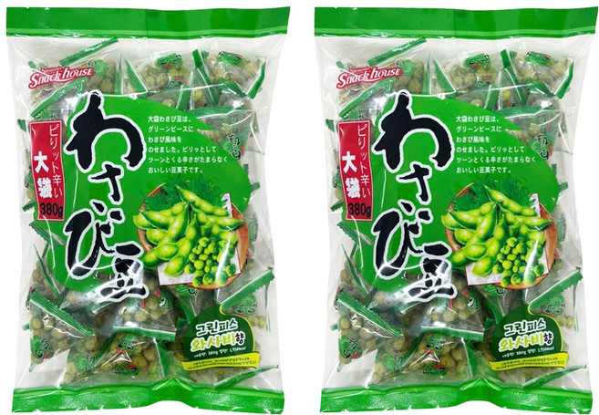 스낵하우스 그린피스 와사비 스낵, 380g, 2개