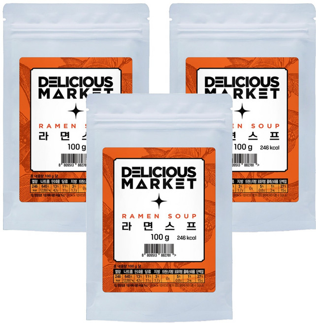 딜리셔스마켓 라면스프, 100g, 3개