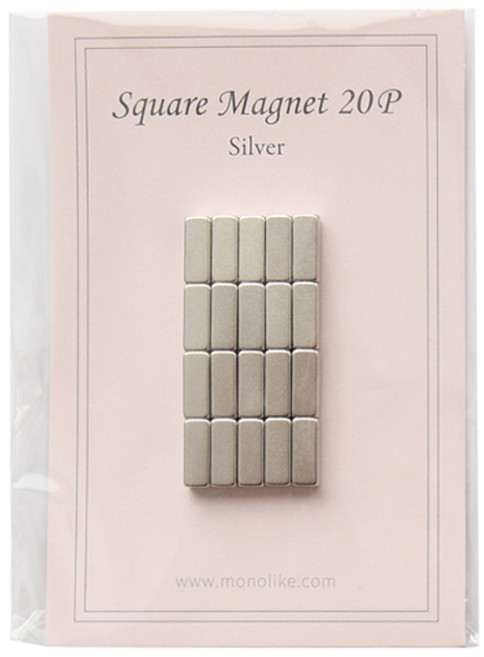 모노라이크 사각 네오디뮴 자석, 실버, 1개
