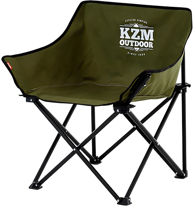 카즈미 시그니처 쿠잉 캠핑 체어, 카키, 1개
