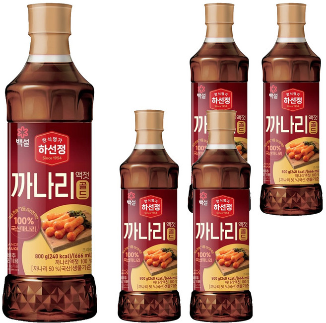 하선정 까나리액젓 골드, 800g, 5개