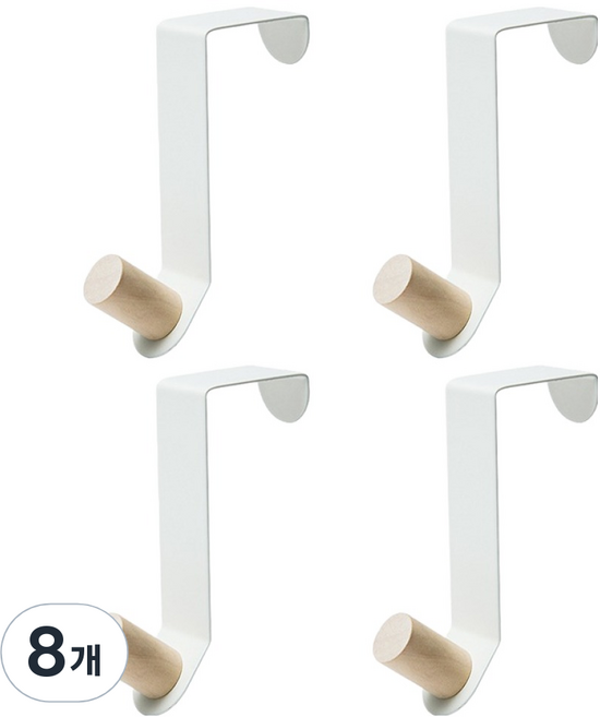 코히모 도어 행거 옷걸이 5W0240, 화이트, 8개