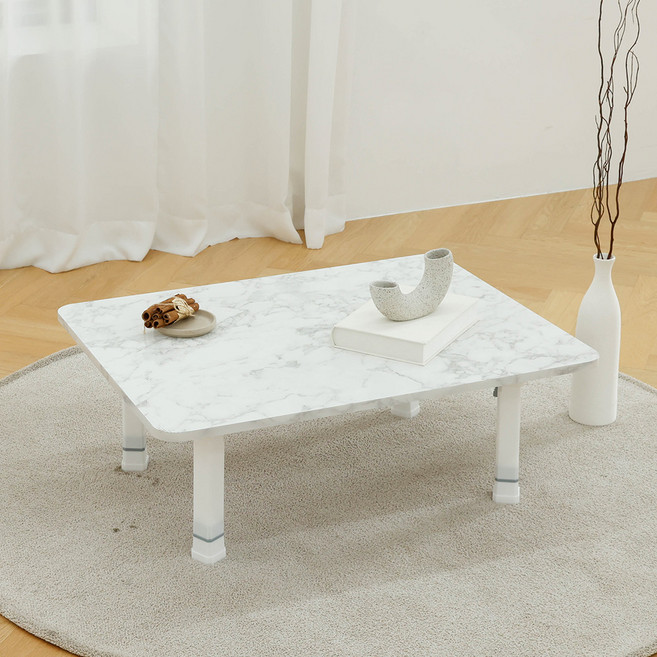 레몬트리 국내제조 LPM 샤르망 4단 높이조절형 접이식테이블, 마블비앙코