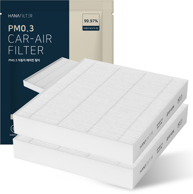 하나필터 PM0.3 자동차 에어컨 필터, 2개, HCF-09
