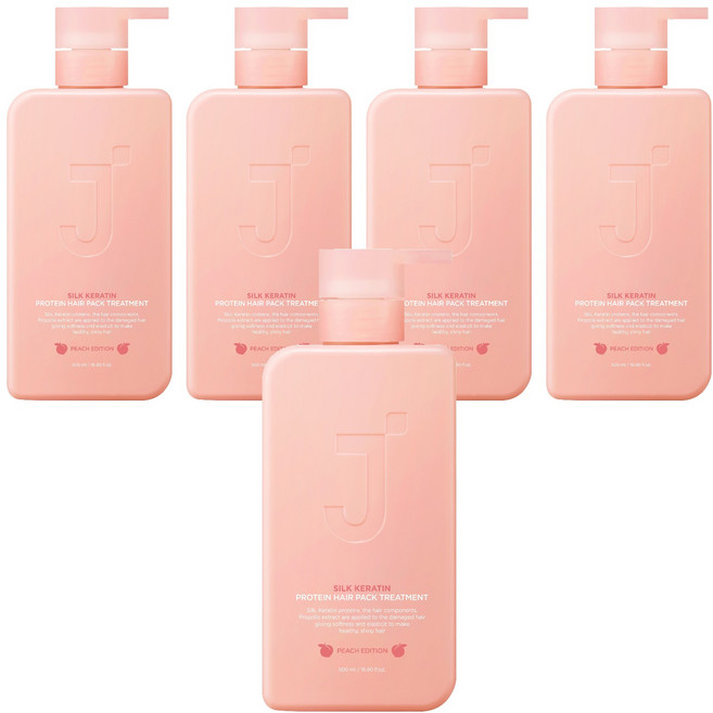 제이숲 실크 케라틴 단백질 트리트먼트 피치 에디션, 500ml, 5개