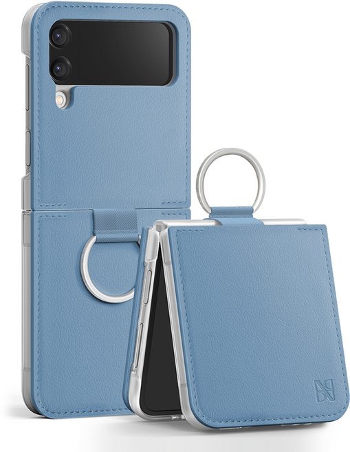 어썸디자인 14컬러 플랫 수제 가죽 케이스 + 링