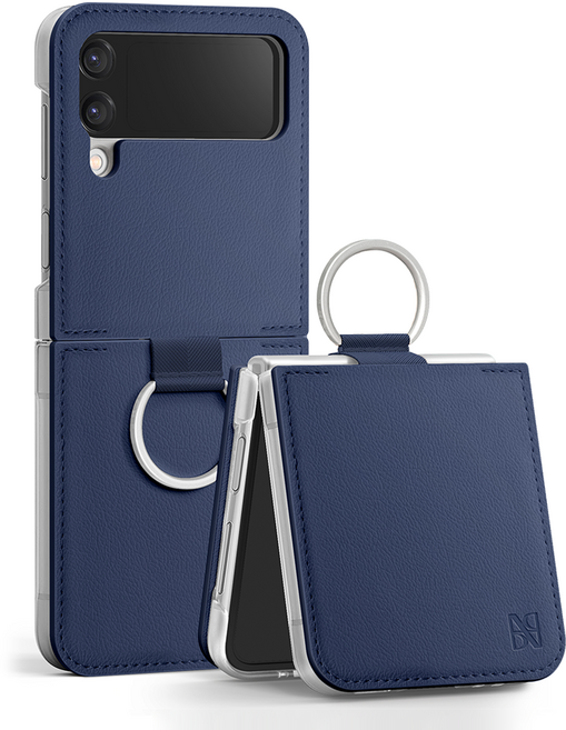 어썸디자인 14컬러 플랫 수제 가죽 케이스 + 링