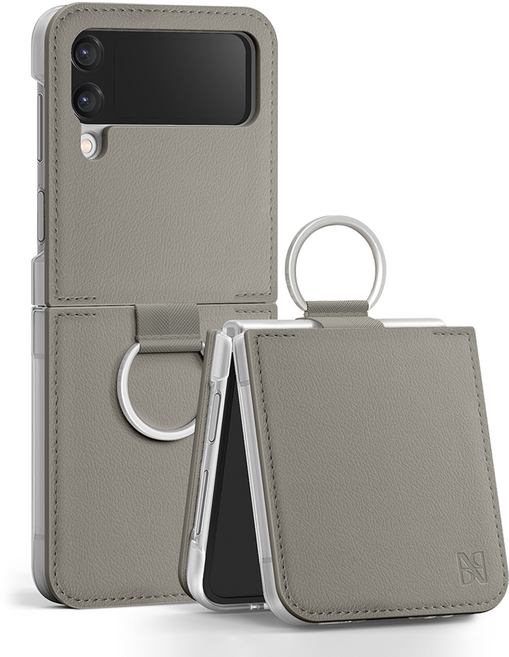 어썸디자인 플랫 수제 가죽 휴대폰 케이스 + 링 세트