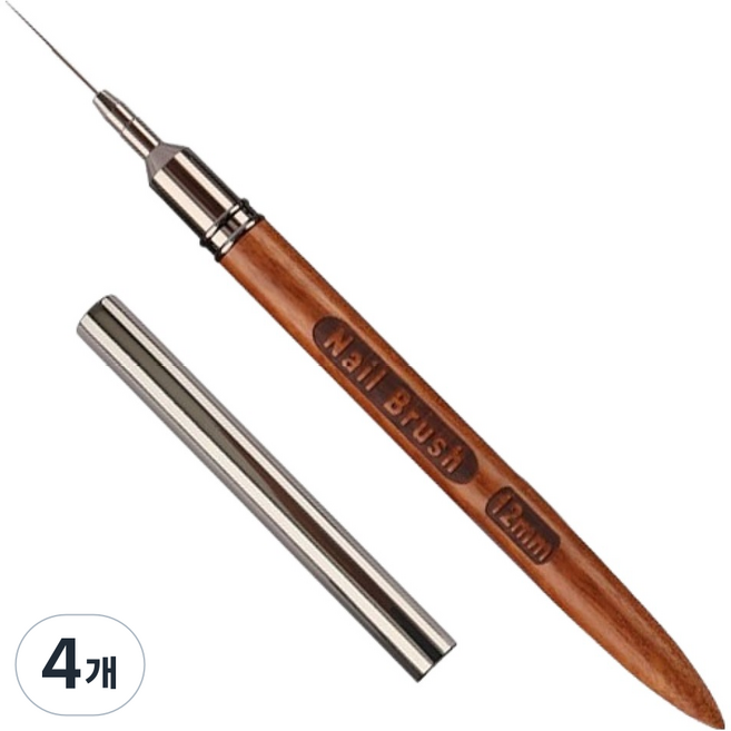 퍼니네일 라인 브러쉬 KN-B3097, 4개, 혼합색상