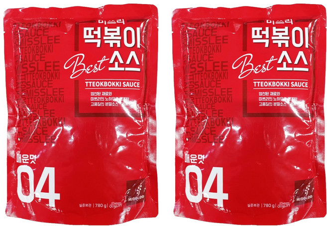 미쓰리 핫 떡볶이소스 04 매운맛, 780g, 2개
