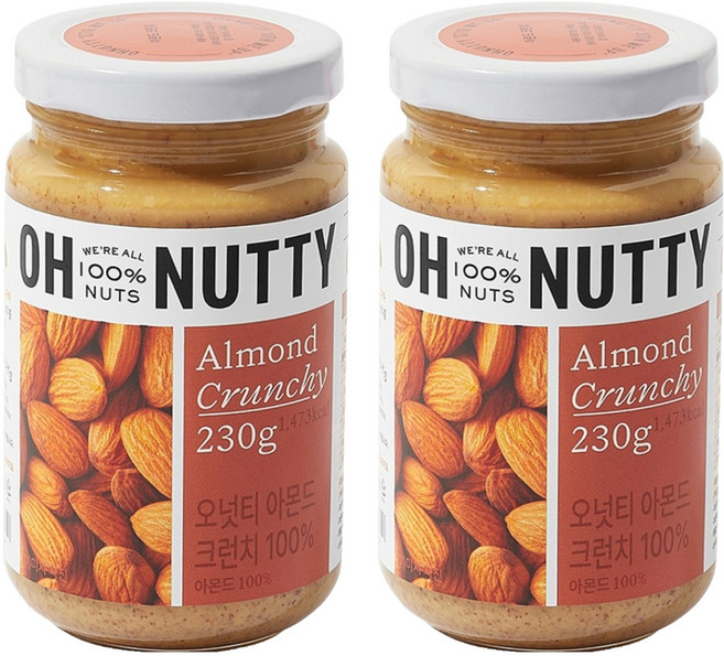 오넛티 아몬드 크런치 100%, 230g, 2개