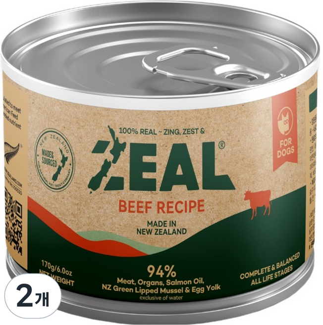 질 전연령 강아지 습식 주식캔, 170g, 2개, 소