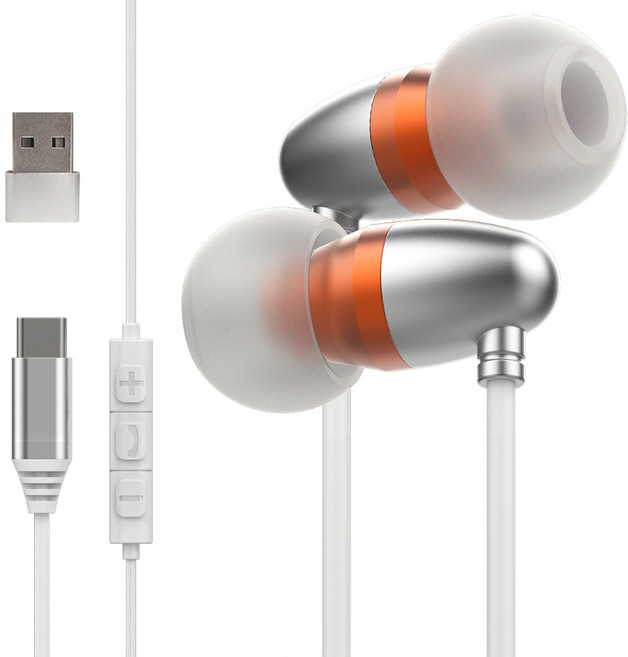 맥스틸 서라운드 7.1 노이즈캔슬링 마이크 C타입 유선 게이밍 이어폰 + USB 변환 젠더 세트, GM-AZEL3ENC, 화이트