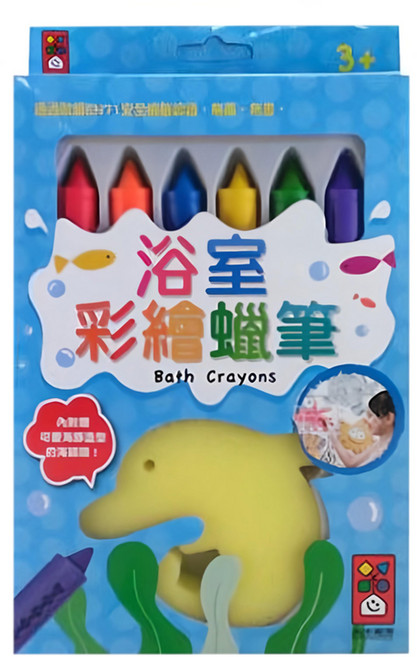 風車圖書 FOOD超人 浴室彩繪蠟筆, 紅色、橙色、藍色、黃色、綠色、紫色, 1盒