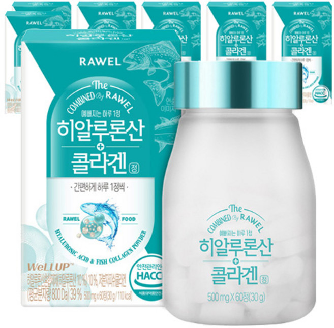 RAWEL 玻尿酸膠原蛋白錠, 60錠, 7個