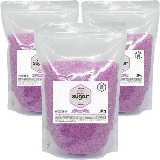 웰빙 솜사탕 설탕 포도향, 1kg, 3개