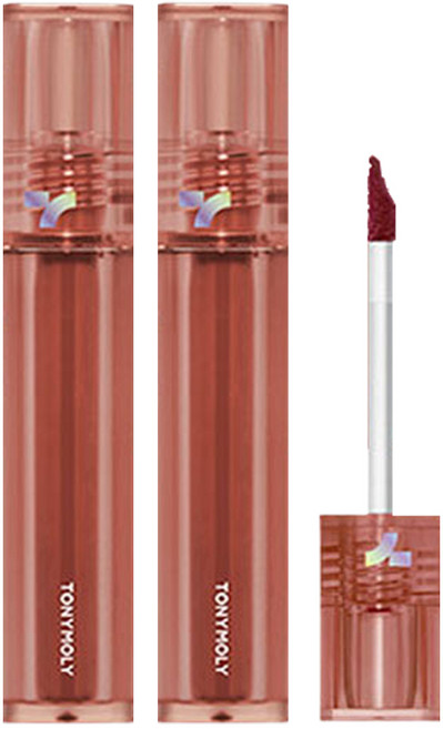 TONYMOLY 完美耀眼唇彩, S02 Brick Shocking, 4g, 2支