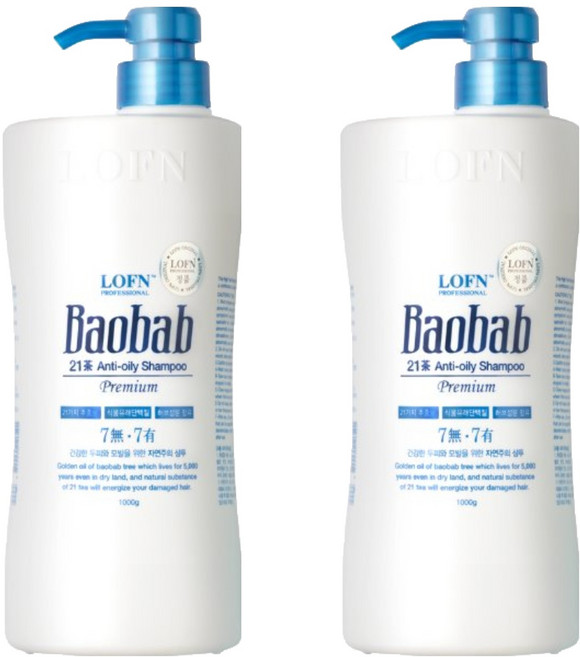 로픈 바오밥 안티오일리 샴푸, 1kg, 2개