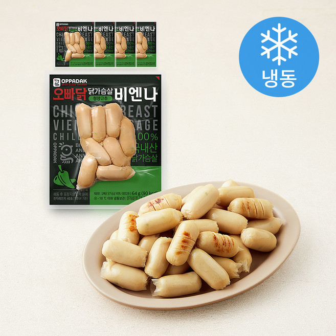 오빠닭 닭가슴살비엔나 청양고추 (냉동), 64g, 5개