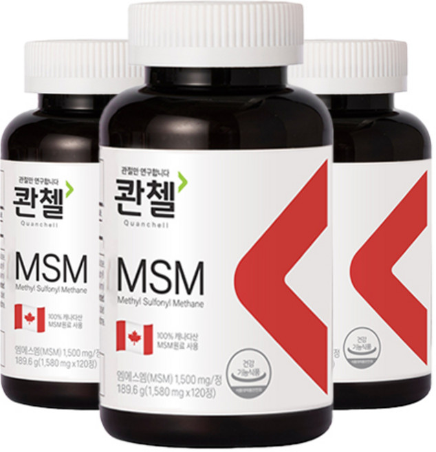 콴첼 MSM 영양제 189.6g, 3개, 120정