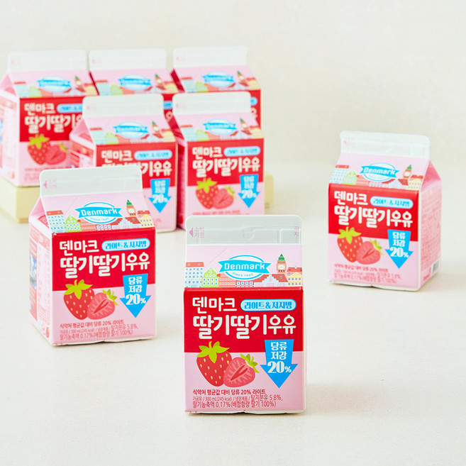 덴마크 딸기딸기 우유, 300ml, 8개