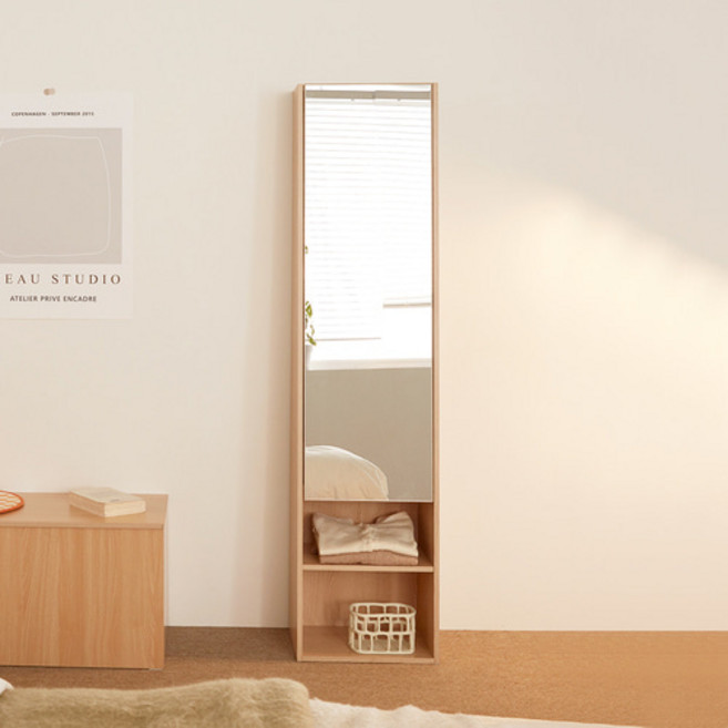 트루베퍼니처 라끄 시크릿 수납거울 방문설치, 오크