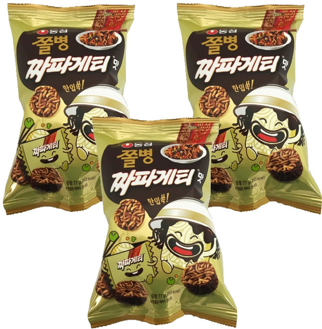 쫄병스낵 짜파게티맛, 77g, 3개