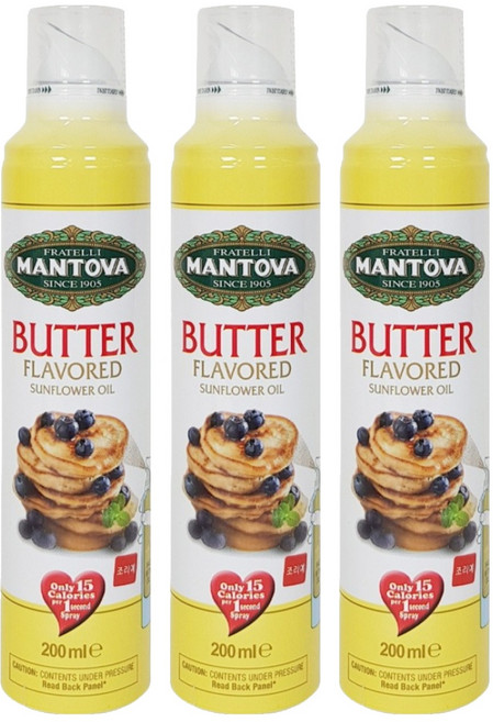 만토바 해바라기 오일 스프레이 버터향, 200ml, 3개