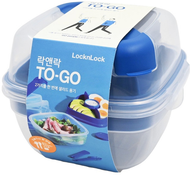 LocknLock 樂扣樂扣 Togo 沙拉保鮮盒, 藍色, 1組
