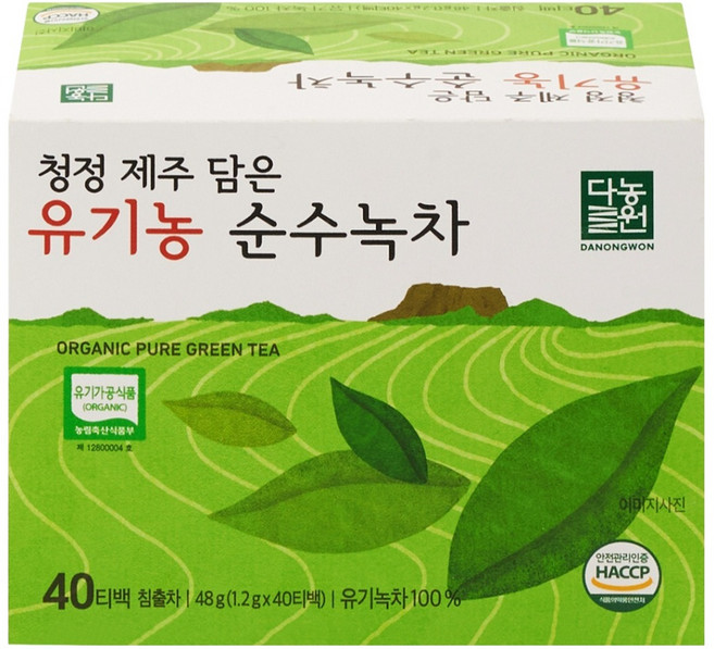 다농원 유기농순수녹차, 1.2g, 40개입, 1개