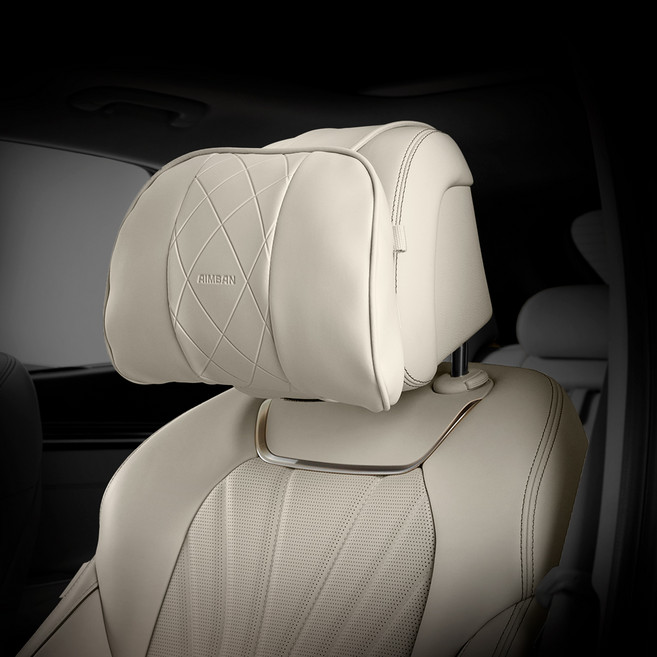 아임반 차량용 1열 헤드레스트 LITE 목쿠션, 코튼베이지, 1개