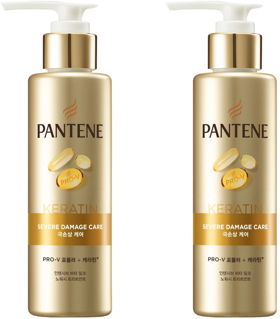 팬틴 케라틴 열보호 노워시 트리트먼트, 140ml, 2개