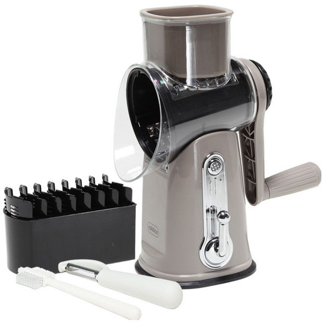 롤키친 롤슬라이스 드럼통 + 채칼 6종 + 칼날보관함 + 세척솔 + 껍질제거필러 세트, 혼합색상, 1세트