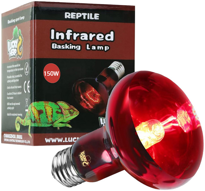 LUCKY HERP 紅外線 UVA 爬蟲類曬背聚光燈 150W, 混合顏色, 1個