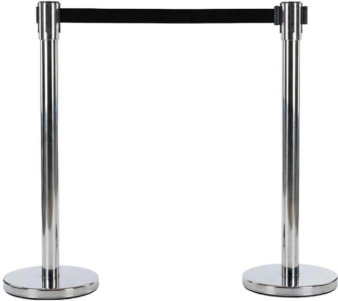 조립 일반형 스텐 벨트 차단봉 실버바디 + 블랙벨트 세트, 실버 + 블랙, 2세트